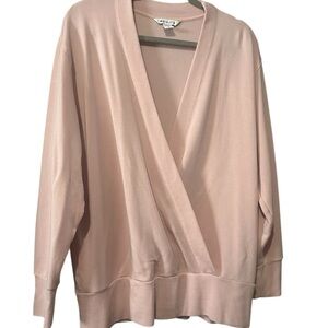 Athleta Blush Pink Long Sleeve Wrap-Front Pullover